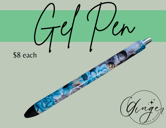 Blue Flower with Skulls Ink Joy Gel Pen