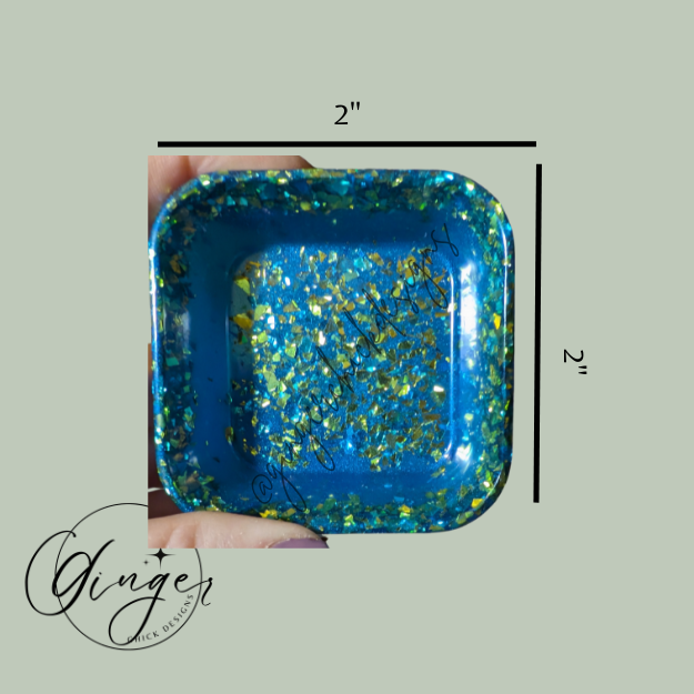 Blue Pond Square Trinket Dish