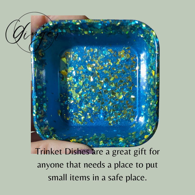 Blue Pond Square Trinket Dish