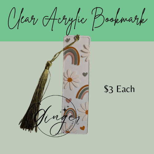 Boho Rainbow Acrylic Bookmarks