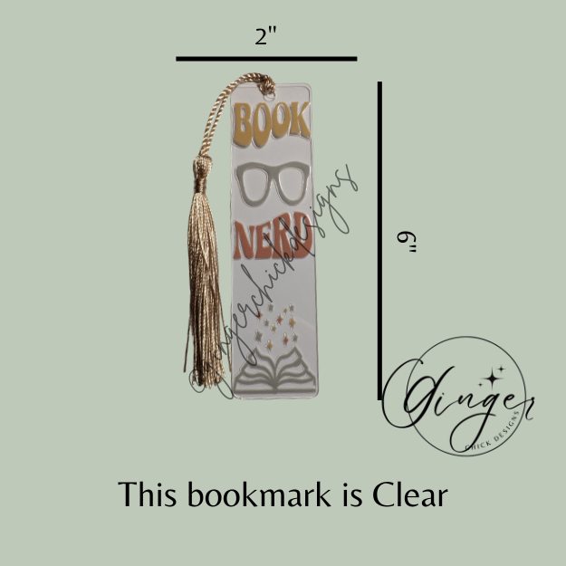 Book Nerd Acrylic Bookmarks