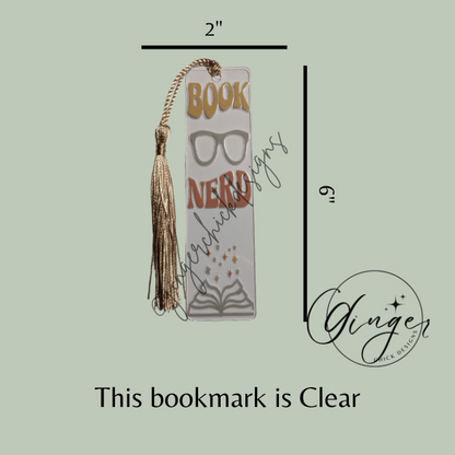 Book Nerd Acrylic Bookmarks