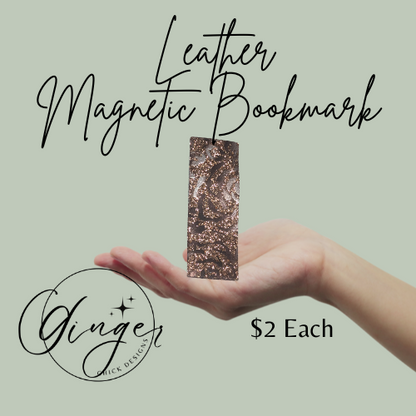 Bronze Roses Leather Magnetic Bookmark