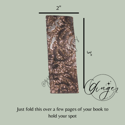 Bronze Roses Leather Magnetic Bookmark