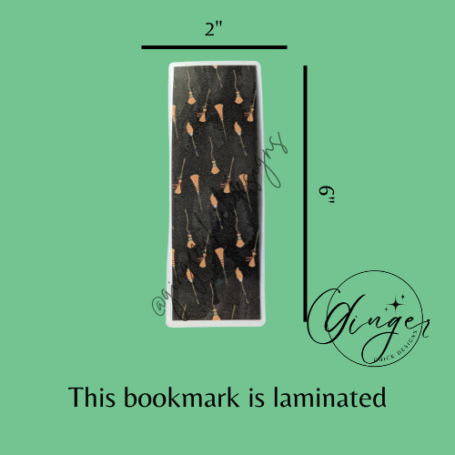 Broom Sticks Laminated Bookmark