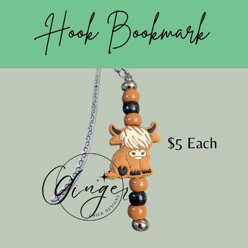 Brown Highland Cow Hook Bookmark