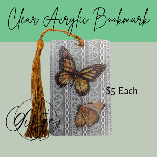Butterfly Lace Dictionary Acrylic Bookmark