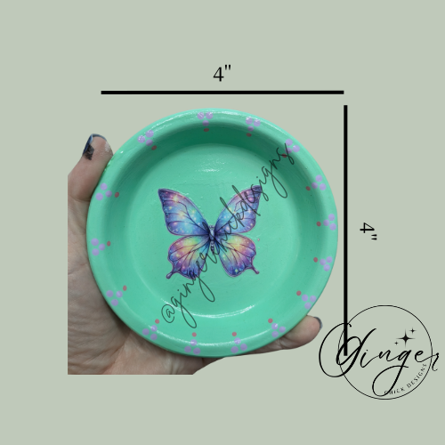 Butterfly Mixed Media Art Trinket Dish