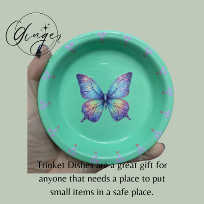 Butterfly Mixed Media Art Trinket Dish