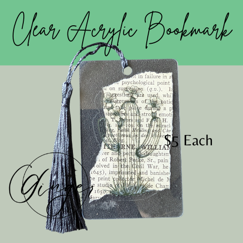 Cactus Outline Dictionary Acrylic Bookmark