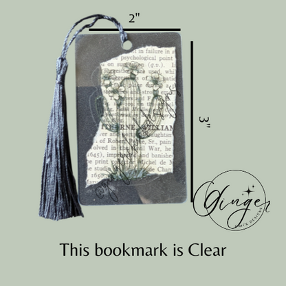 Cactus Outline Dictionary Acrylic Bookmark