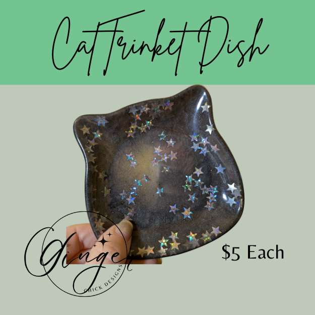 Stary Night Kitty Cat Trinket Dish