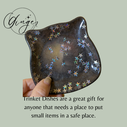 Stary Night Kitty Cat Trinket Dish