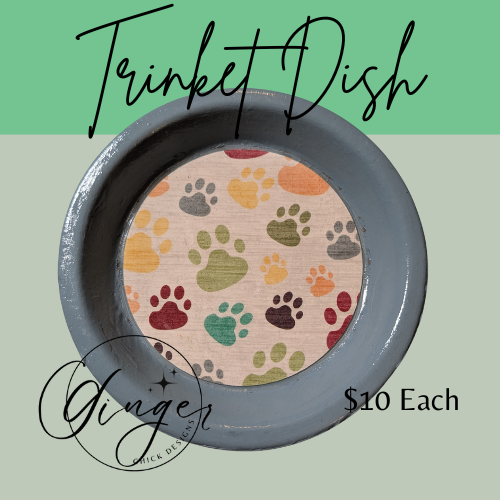 Color Paw Print Trinket Dish
