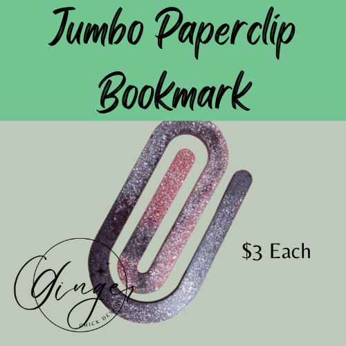 Gray and Pink Jumbo Paperclip