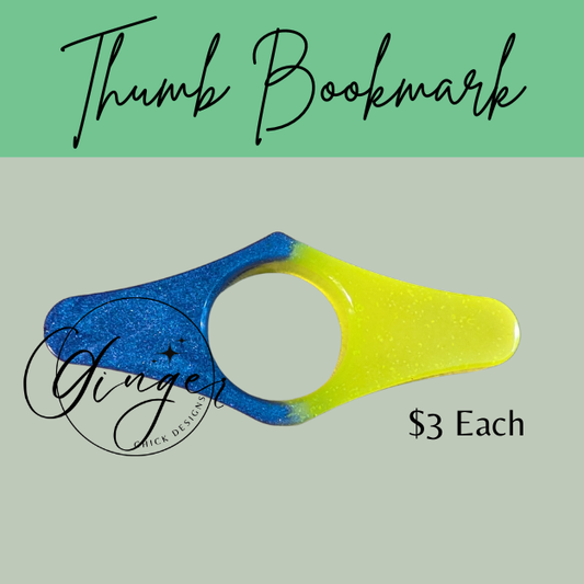 Blue and Yellow Thumb Bookmark