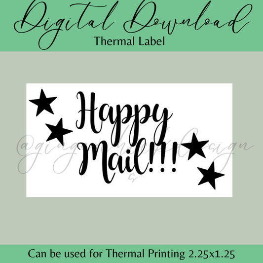 Stars Happy Mail Thermal Label