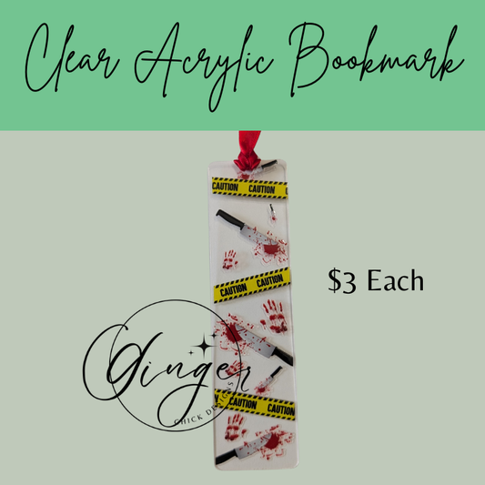 Caution Tape Acrylic Bookmarks