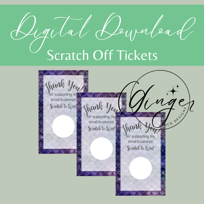 Purple Mermaid Digital Scratch off Ticket