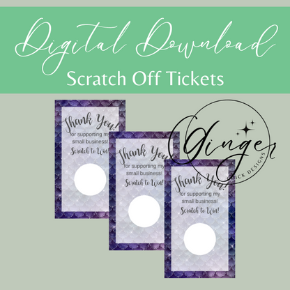 Purple Mermaid Digital Scratch off Ticket