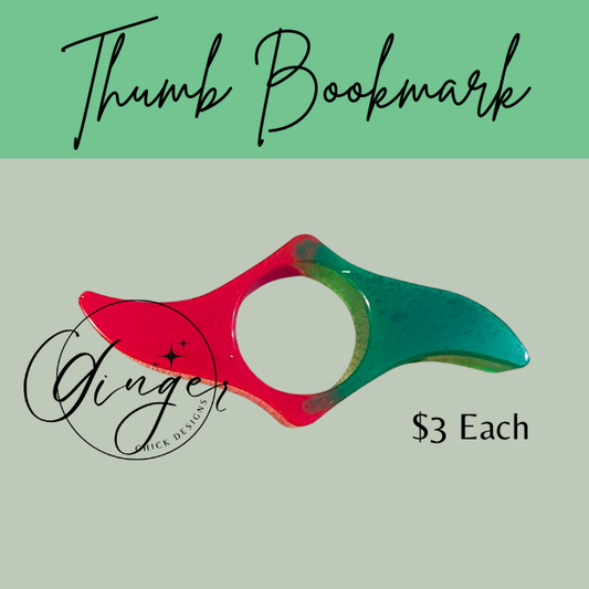 Neon Pink and Green Thumb Bookmark