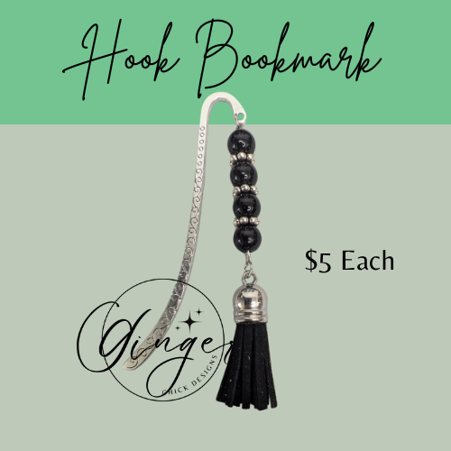 Black Tassel Hook Bookmark