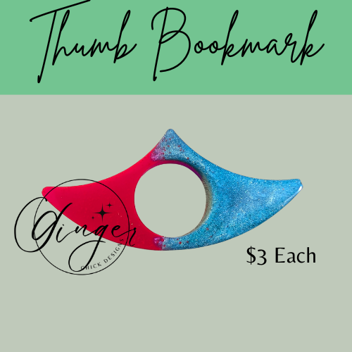 Neon Pink and Turquoise Thumb Bookmark