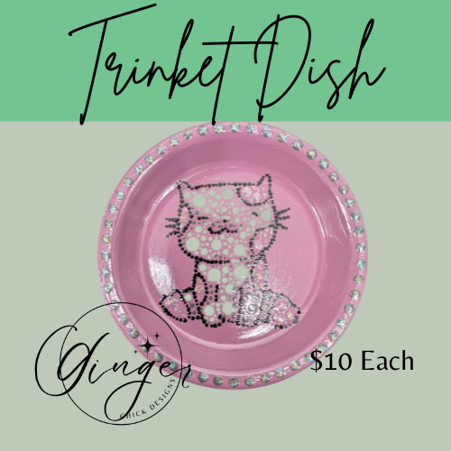 Dot Friend Lavender Kitty Trinket Dish