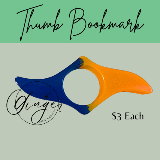 Neon Orange and Blue Thumb Bookmark