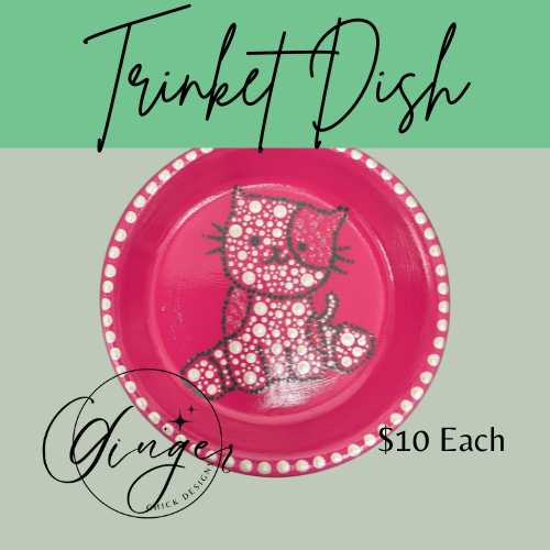 Dot Friend Pink Kitty Trinket Dish