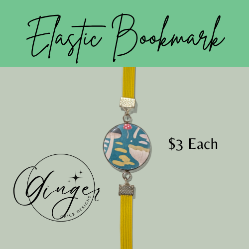 Mushroom Garden Elastic Bookmark