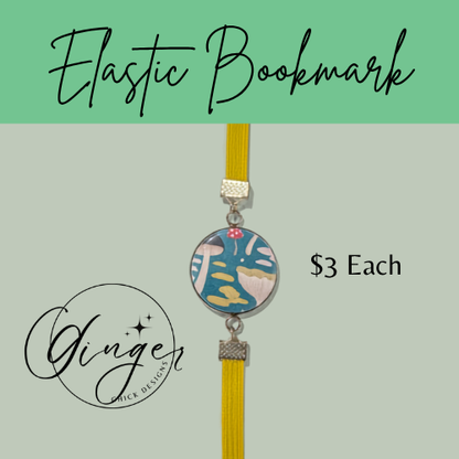 Mushroom Garden Elastic Bookmark