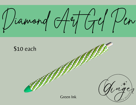 Lime Green and White Diamond Art Ink Joy Gel Pen