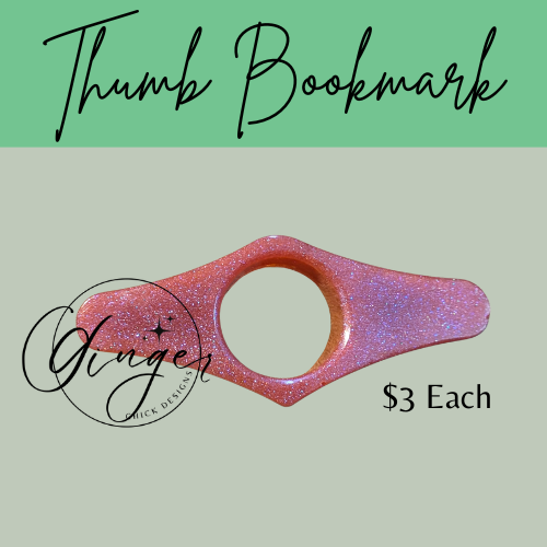 Mauve and Glitter Thumb Bookmark