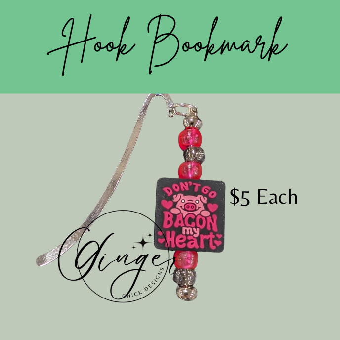 Bacon My Heart Hook Bookmark