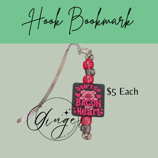 Bacon My Heart Hook Bookmark