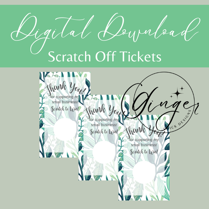 Tropical Leaves Digital Scratch-Off Ticket