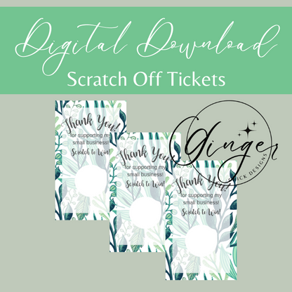 Tropical Leaves Digital Scratch-Off Ticket