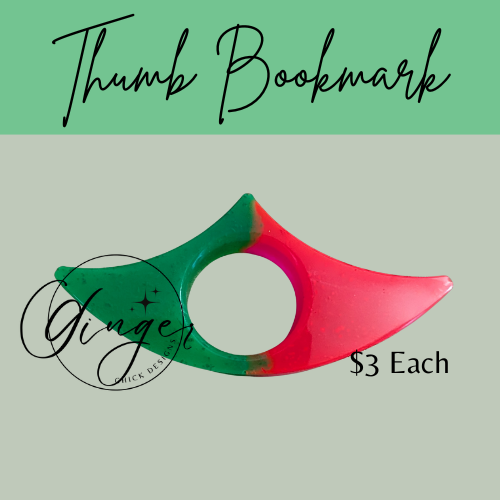 Neon Green and Pink Thumb Bookmark