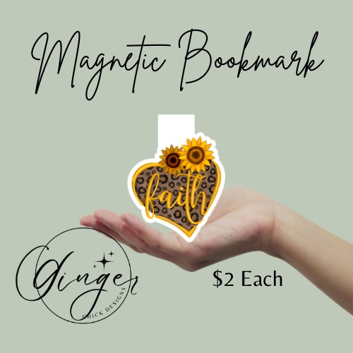 Leopard Print Faith Magnetic Bookmark