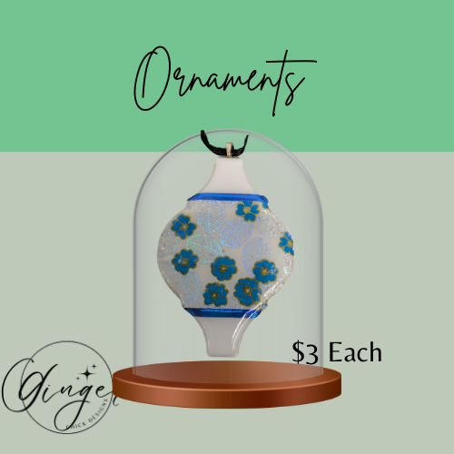 Blue Flower Ceramic Tile Ornament
