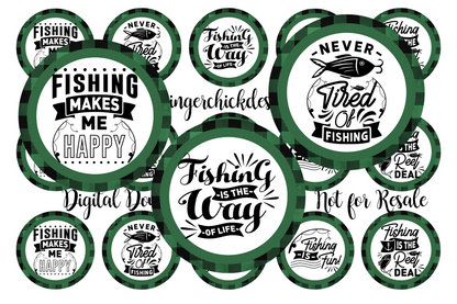 Fishing Makes Me Happy Bottle Cap Images