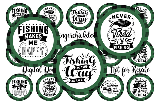 Fishing Makes Me Happy Bottle Cap Images