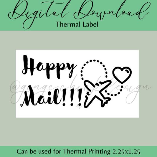 Traveling Happy Mail Thermal Label