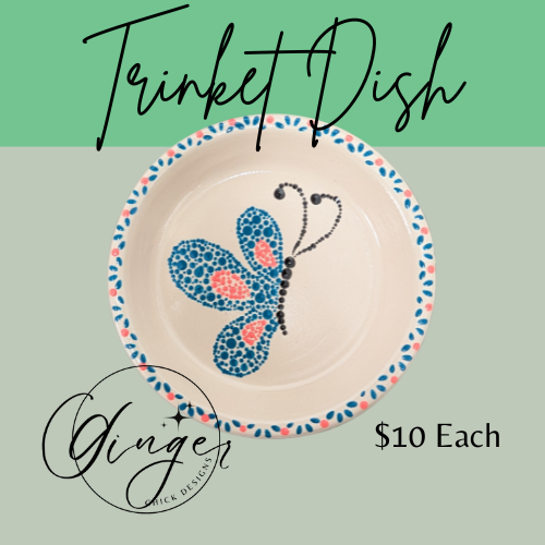 Dot Friend Teal Butterfly Trinket Dish