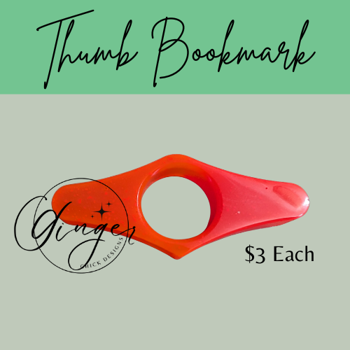 Neon orange and Red Thumb Bookmark