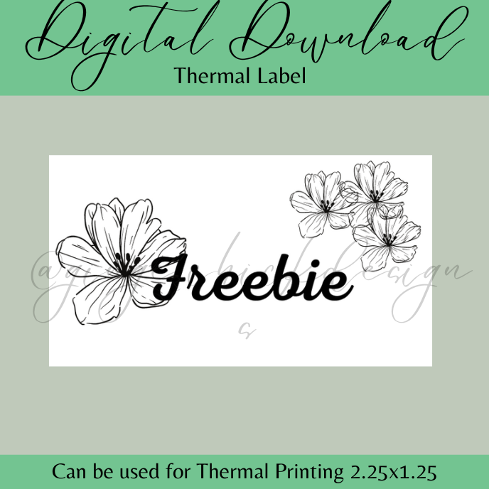 Flower Freebie Thermal Label