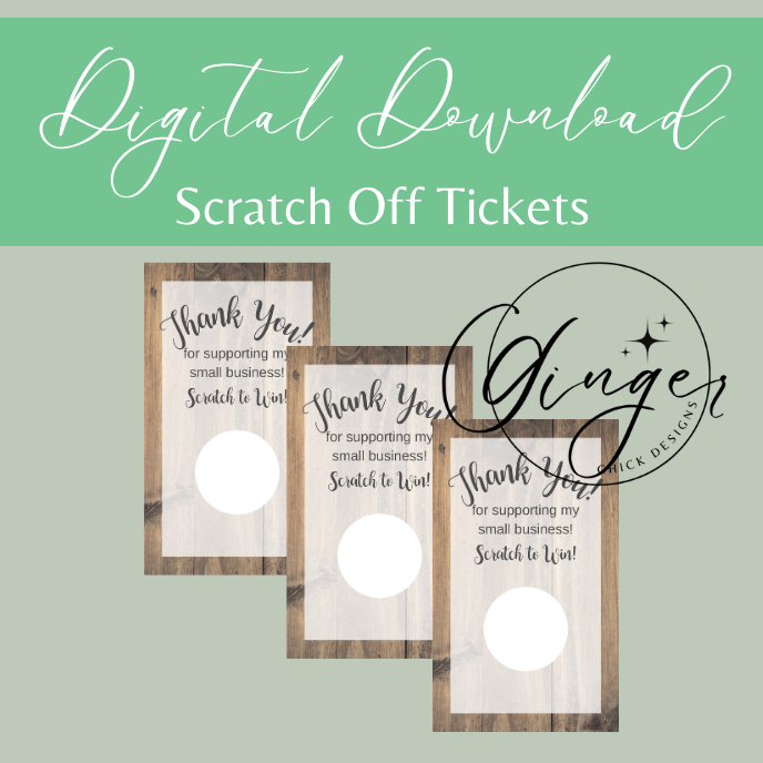 Wood Grain Digital Scratch-Off Ticket