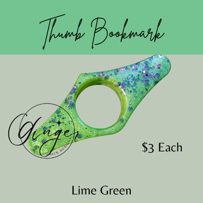 Lime Green Thumb Bookmark