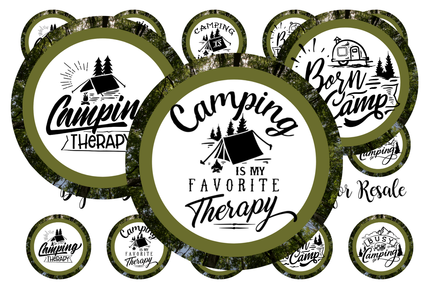 Camping is Therapy Bottle Cap Images